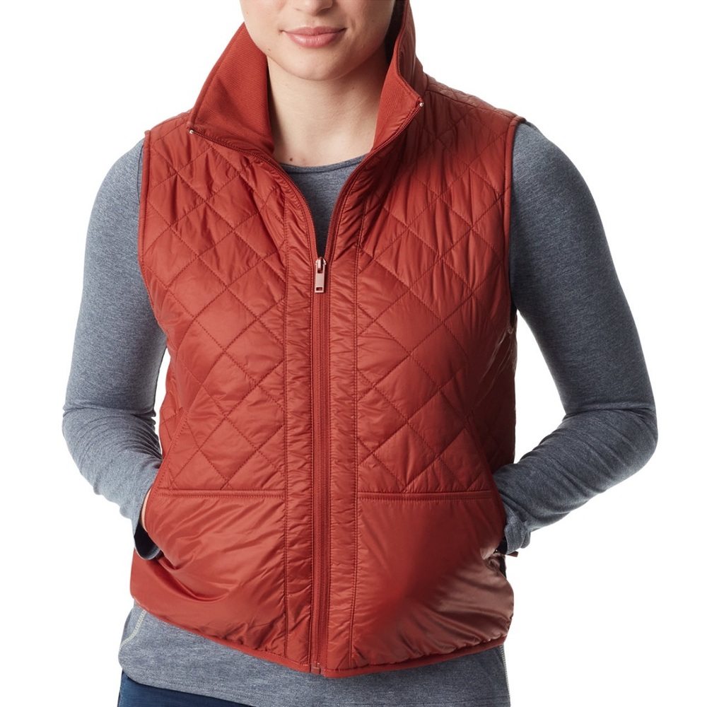 NWT Women's Quilted Nylon Vest - Rust small